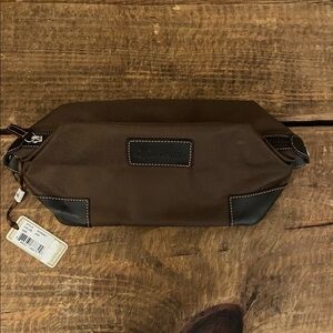 Peter Millar Brown and Black Men's Toiletry Bag